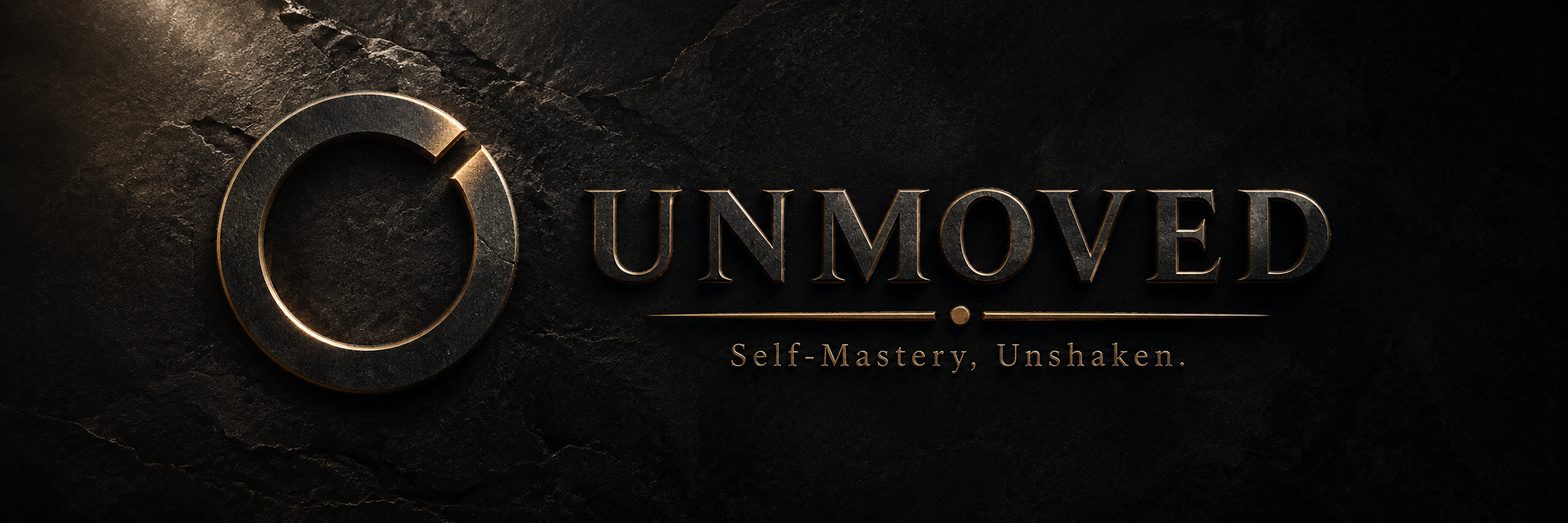 Unmoved brand banner with the Self-Mastery, Unshaken tagline